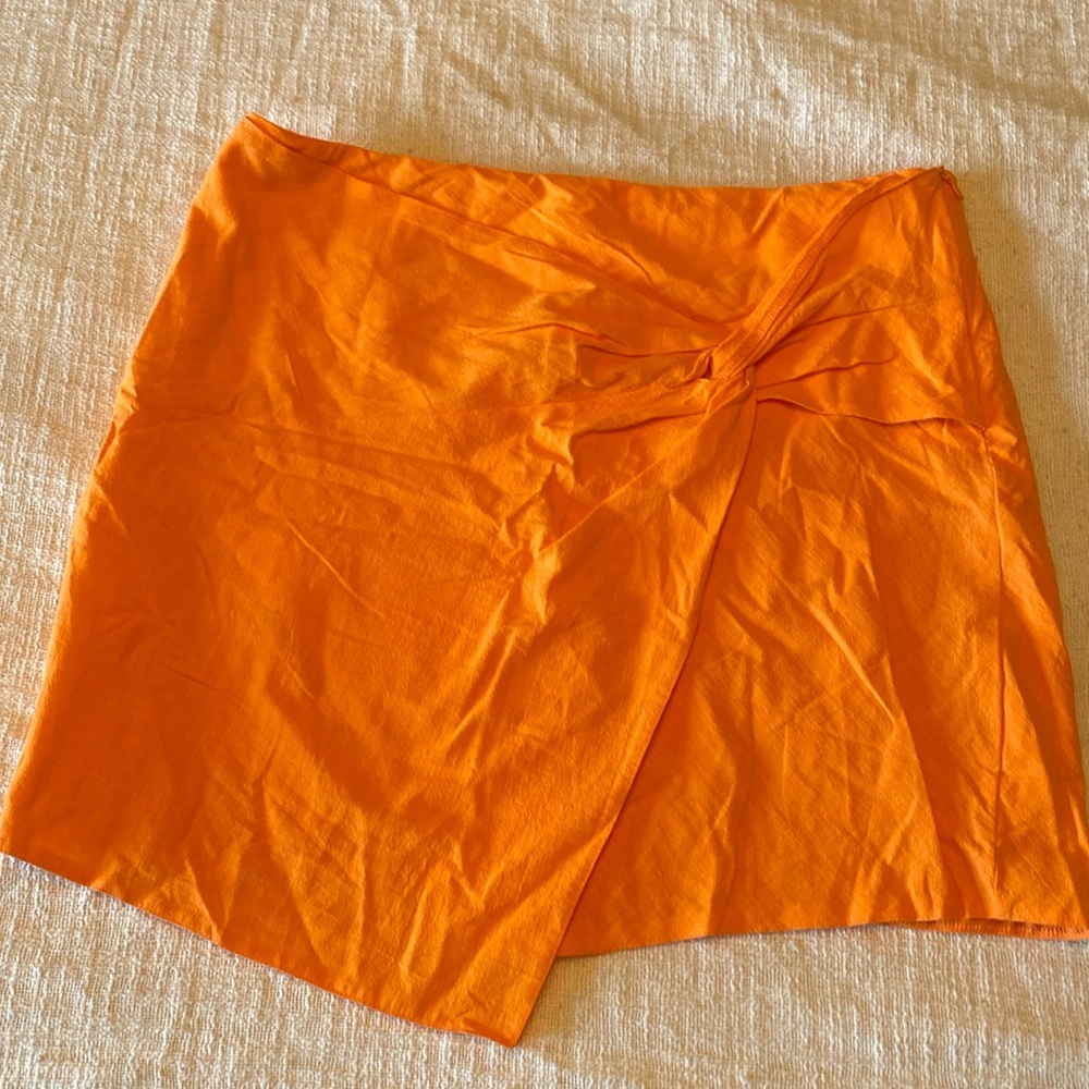 Linen orange skirt